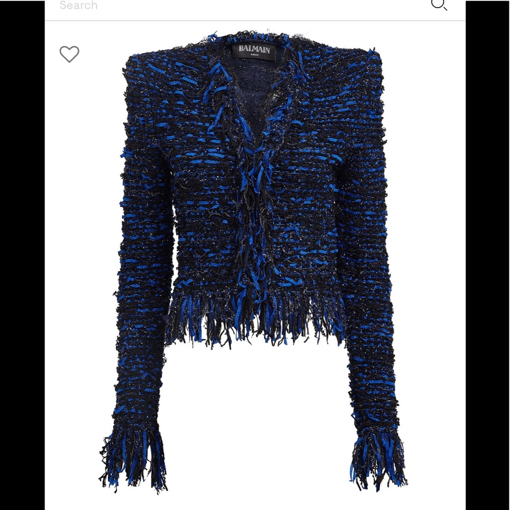 Balmain blazer suit Fringed Glitter Bouclé Jacket 🖤 - Picture 6 of 15